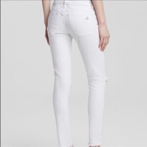 DL1961 Emma Power Legging Distressed White Jeans | EUC Size 26